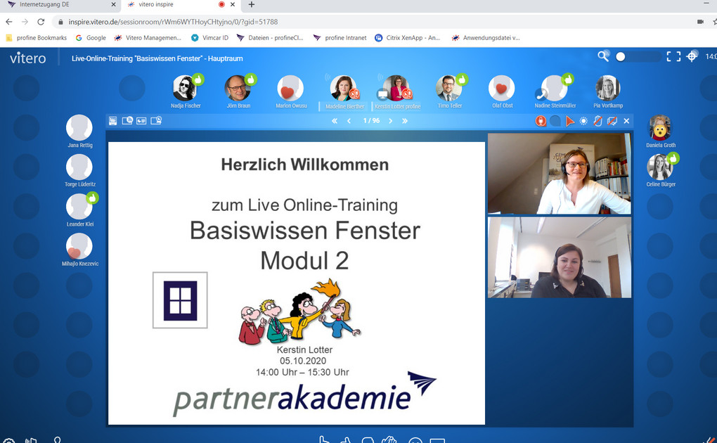 Screenshot aus der Lernplattform Vitero