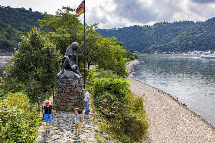 Loreley Figur bei St. Goar. Foto: Imago Images / Jochen Tack