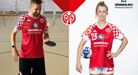 Handballtrikot und Tischtennistrikot von Mainz 05.