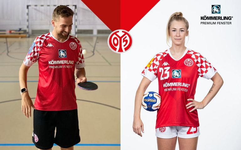 Handballtrikot und Tischtennistrikot von Mainz 05.