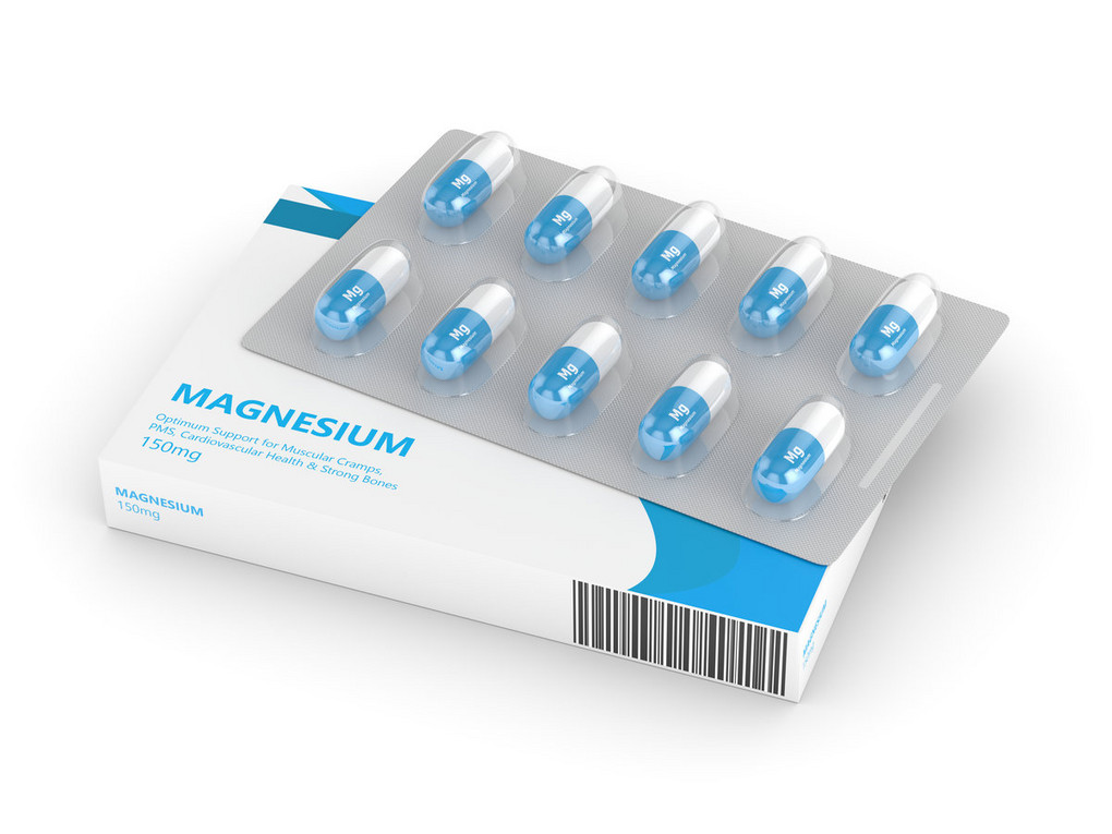 Eine Packung mit Magnesiumtabletten.