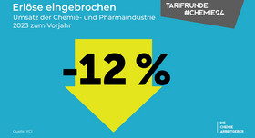 Chemie und Pharma: Umsatz 2023 um 12 Prozent eingebrochen