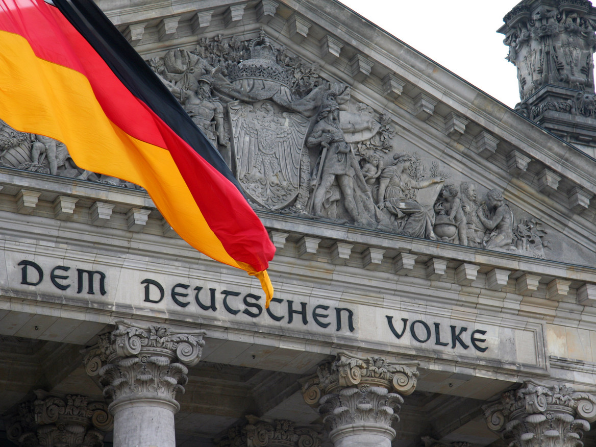 Das Reichstagsgebäude in Berlin. 