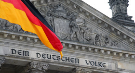 Das Reichstagsgebäude in Berlin. 
