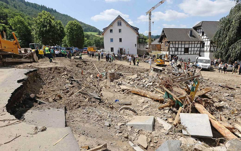 Der Ort Schuld im Ahrtal nach der Flutkatastrophe