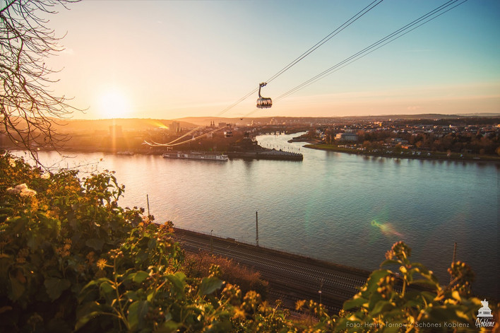 Die Seilbahn in Koblenz über den Rhein. Foto: Skyglide Event Deutschland GmbH