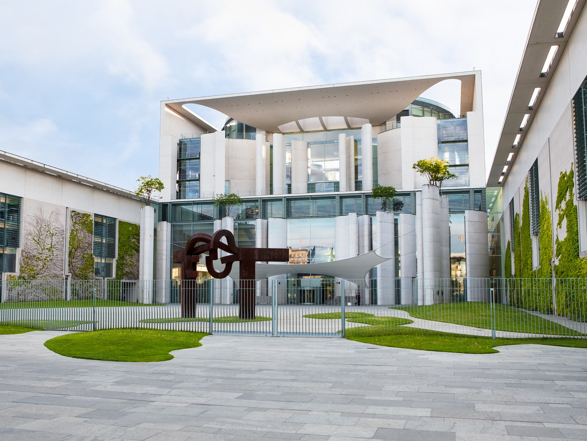 Außenansicht des Bundeskanzleramts in Berlin.