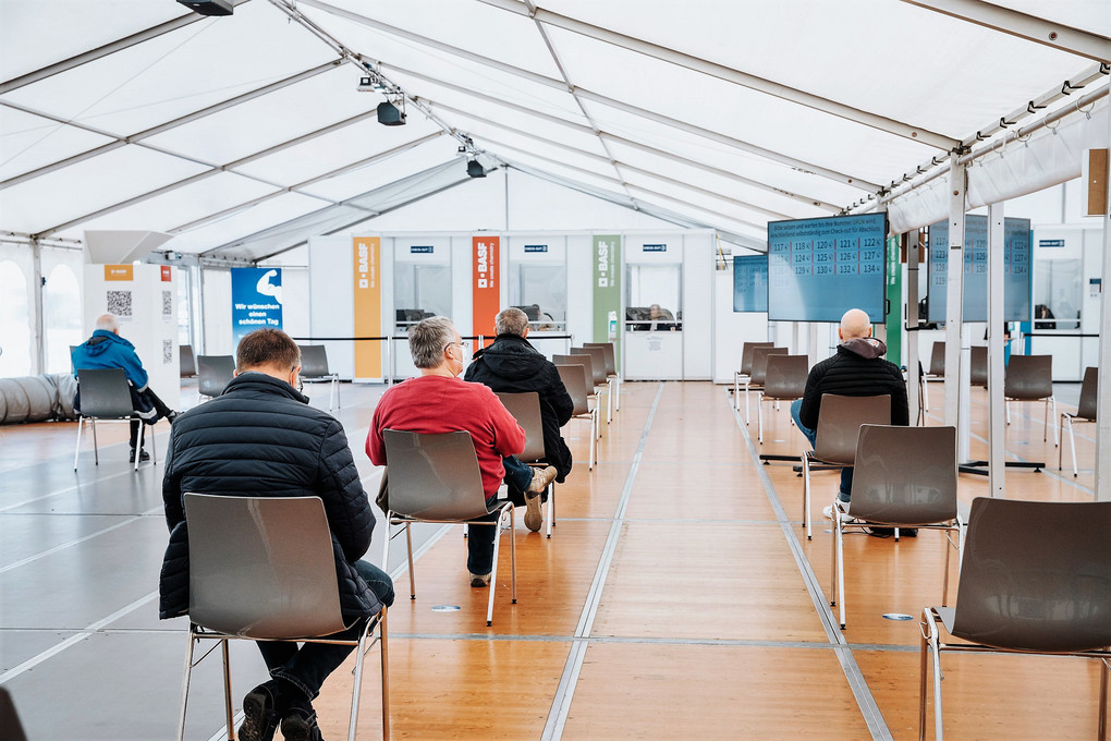 Booster-Impfungen in Chemieunternehmen – hier bei der BASF. Foto: BASF