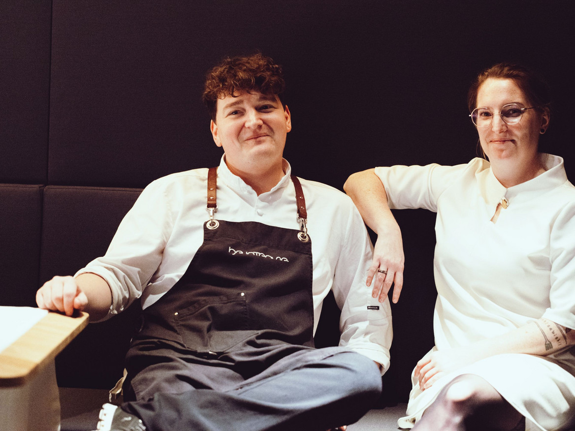 Sternekoch Benjamin Peifer und Sommelière Bettina Peifer-Thiel in ihrem Restaurant Intense in Wachenheim.
