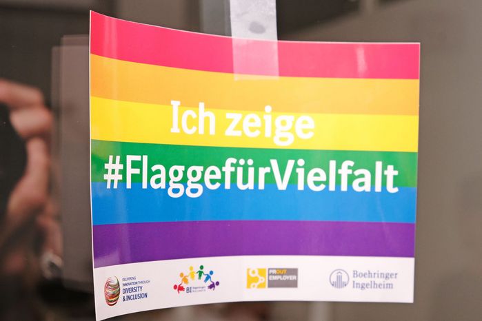 Diversity-Sticker bei Boehringer Ingelheim. Foto: Florian Lang. 