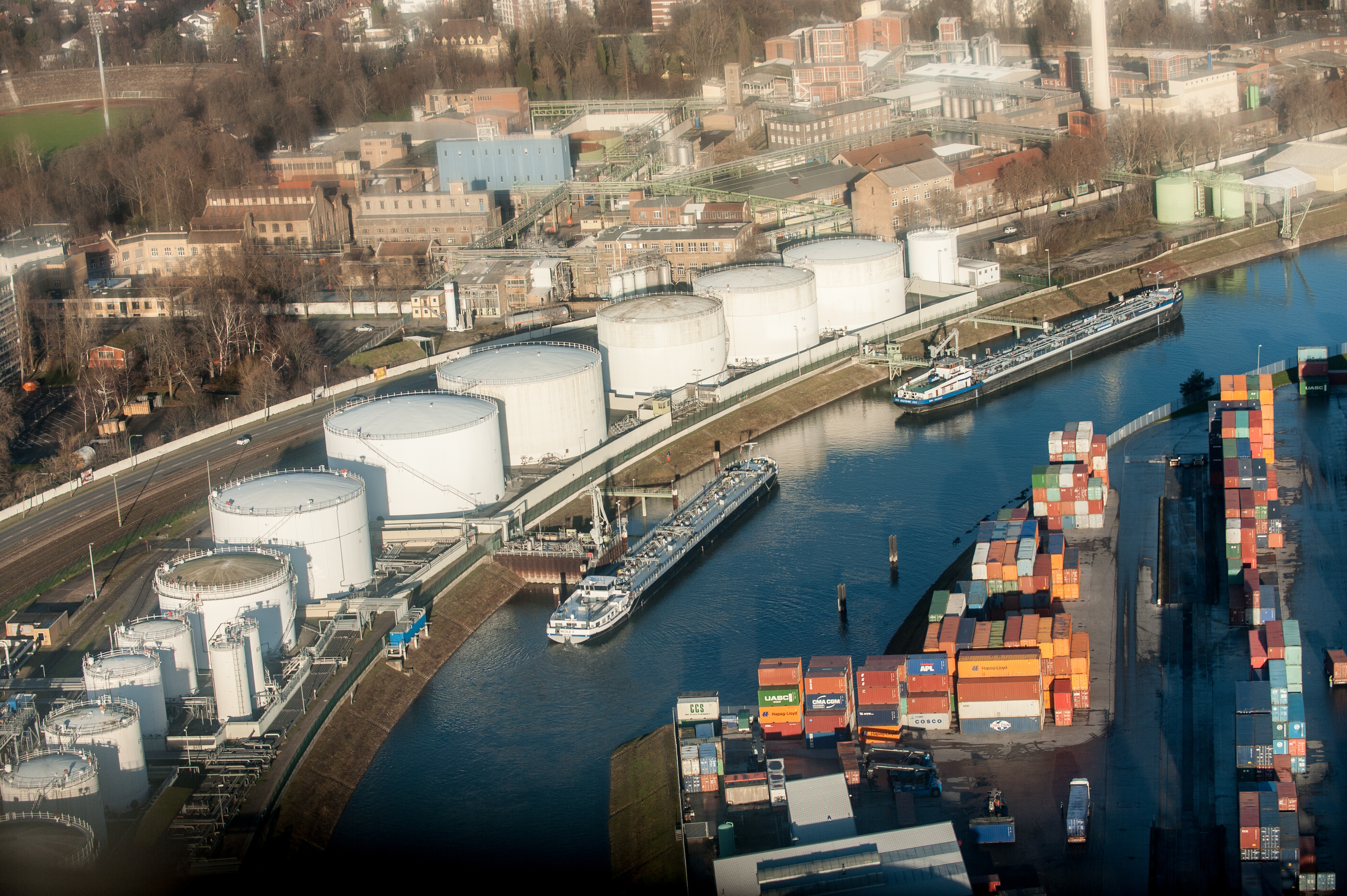 Industrieanlagen in Ludwigshafen am Rhein.