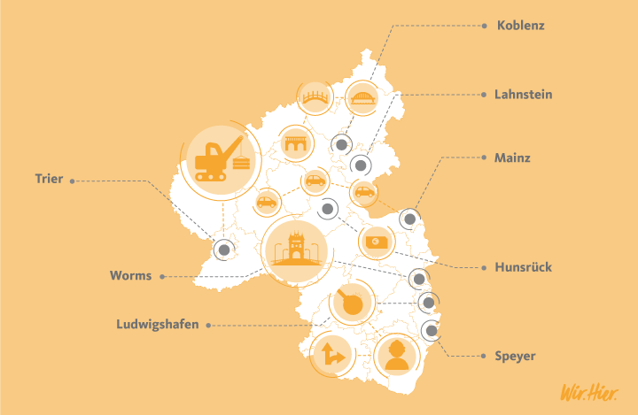 Vorsicht Stau: Wegen zahlreicher Brücken-Sanierungen behindern Baustellen hier den Verkehr. Grafik: Lena Wolff